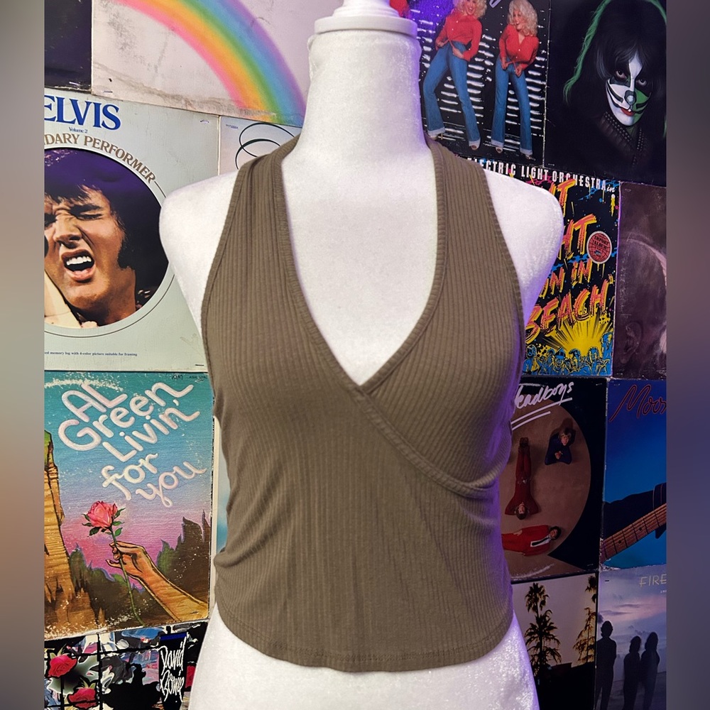 Tilly’s olive green halter top